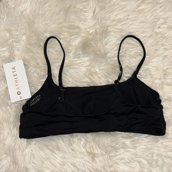 ✨Athleta Scoop Bikini Top in Black, NWT - Picture 9 of 9